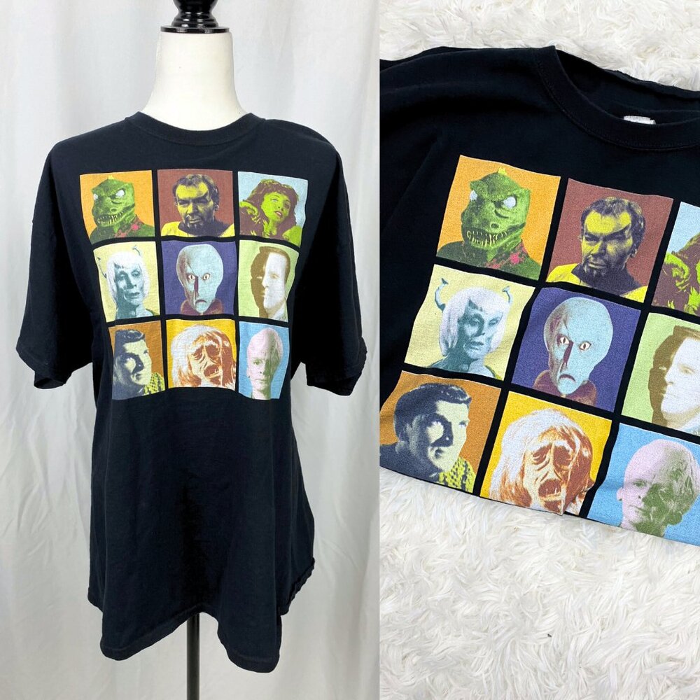 Vintage Star Trek sci fi villain alien geek black cotton tee t-shirt XXL